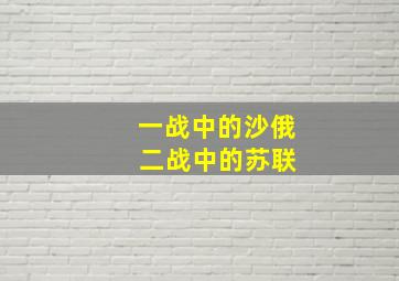 一战中的沙俄 二战中的苏联